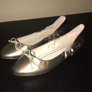 Long Tall Sally Mimi Flexible Gold Ballerina Flats